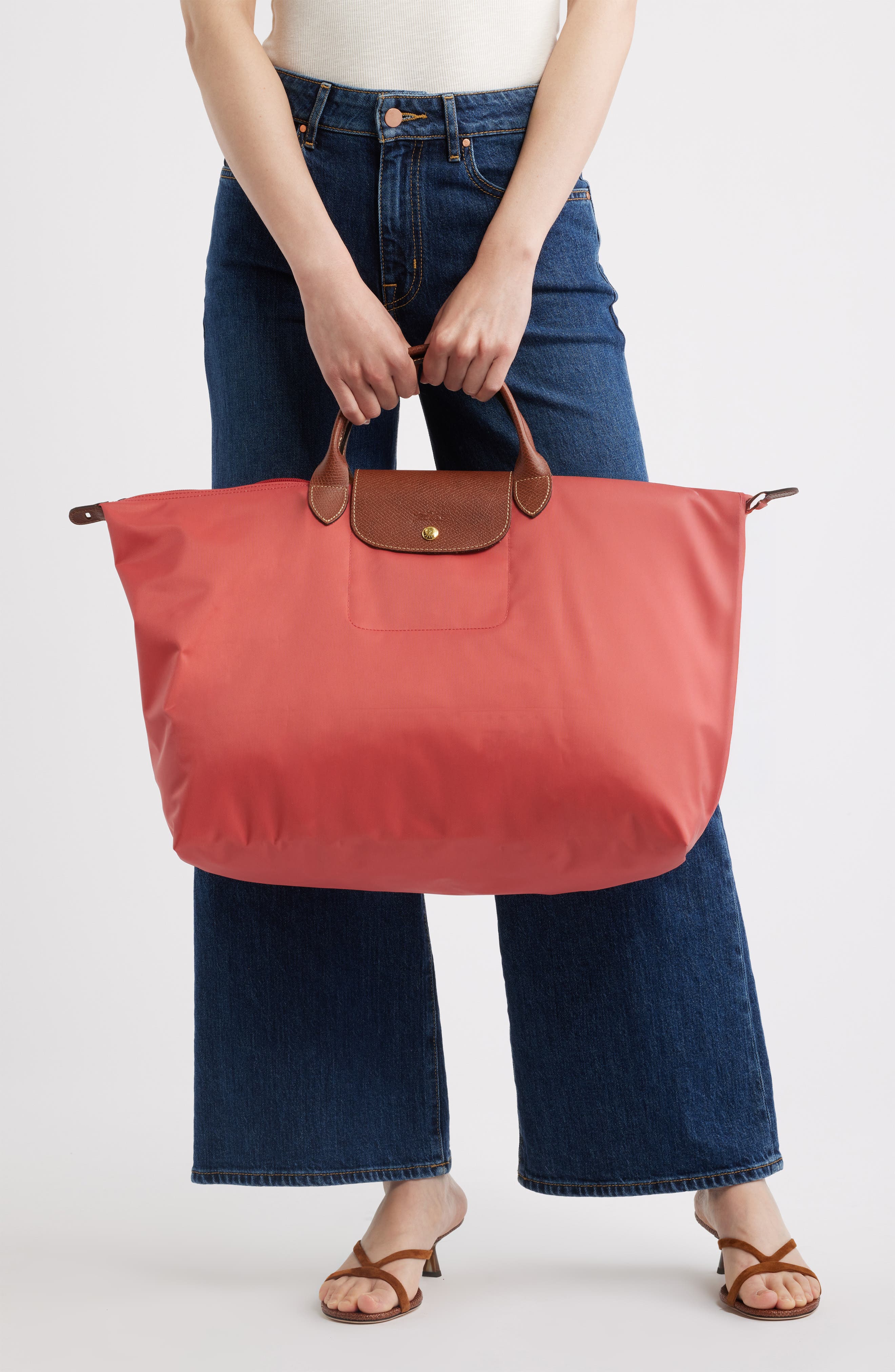 Large Le Pliage Original Travel Bag, Alternate, color, STRAWBERRY