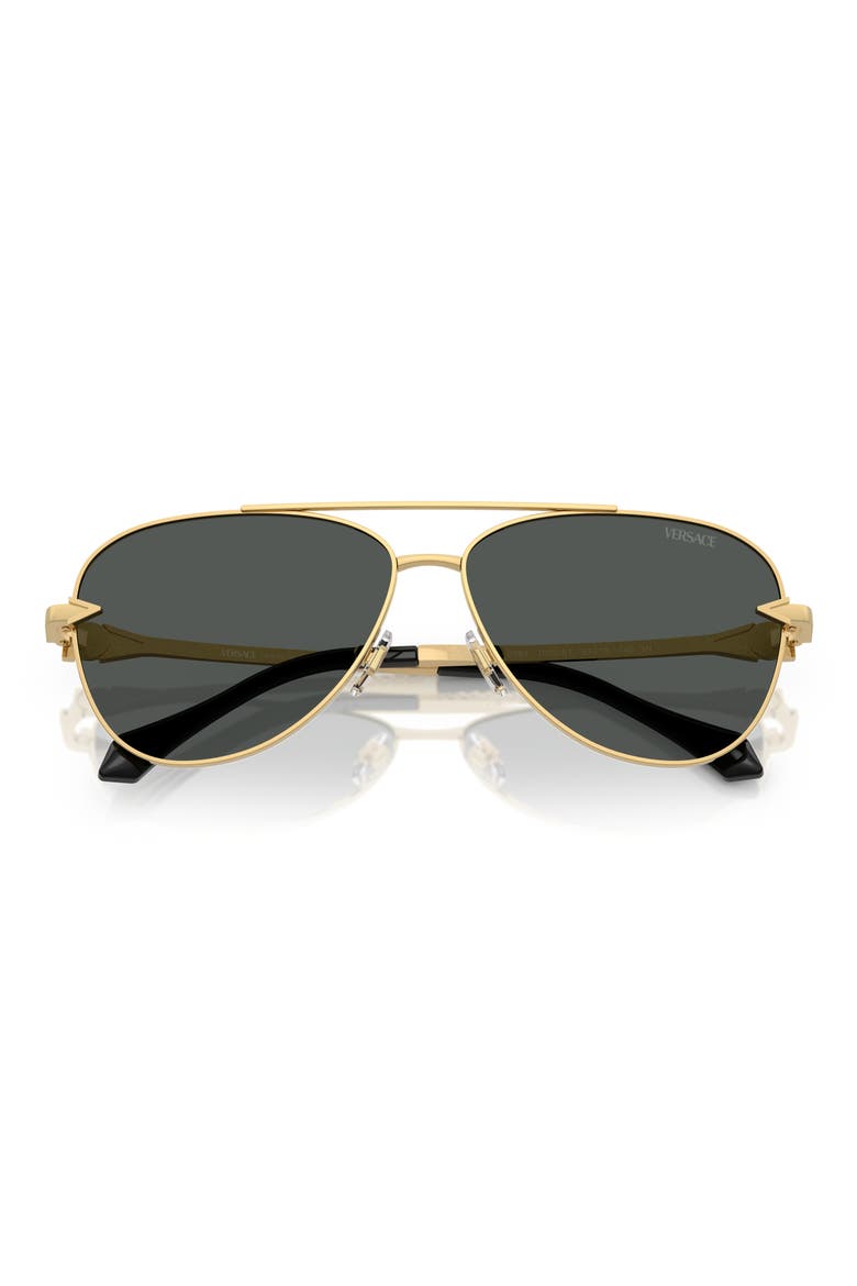 61mm Pilot Sunglasses, Alternate, color, GOLD / DARK GREY