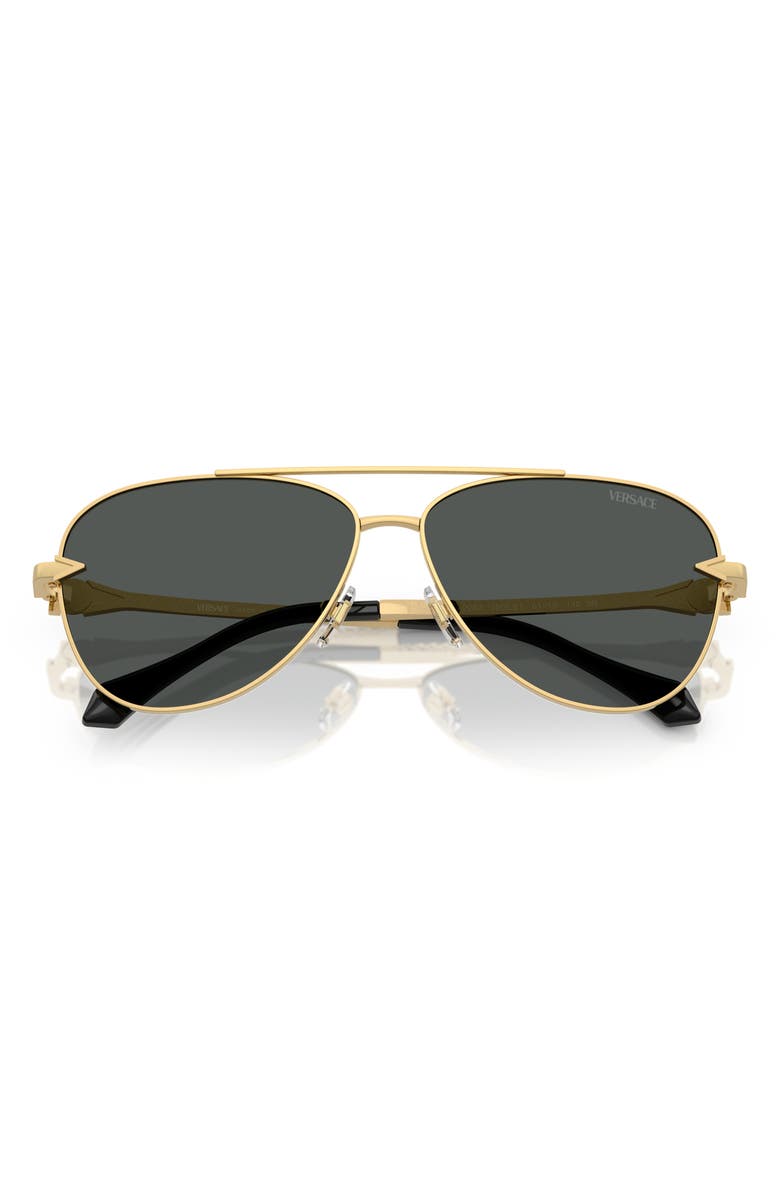 Versace 61mm Pilot Sunglasses, Alternate, color, Gold / Dark Grey