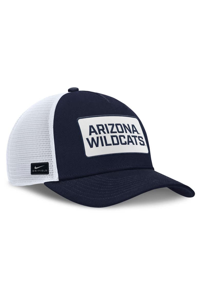 Men's Nike Navy/White Arizona Wildcats 2025 On-Field Rise Patch Trucker Adjustable Hat, Alternate, color, Navy