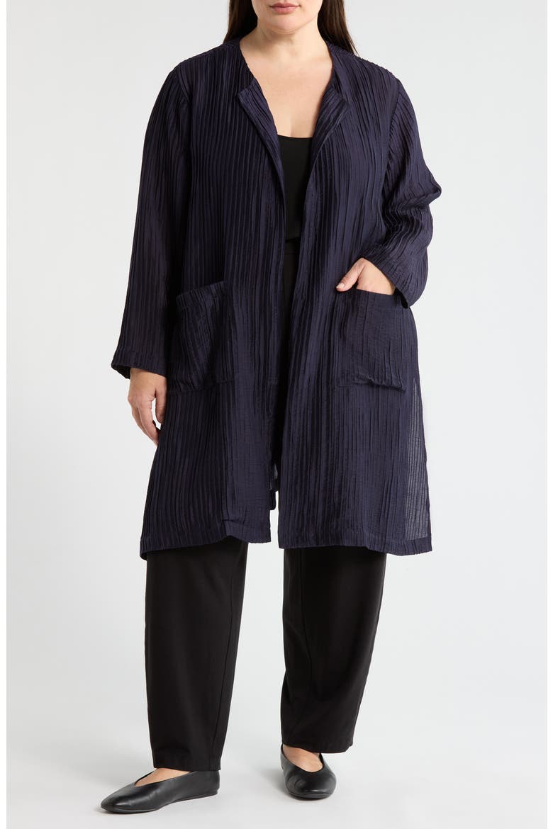 Micropleat Collarless Jacket, Main, color, INK