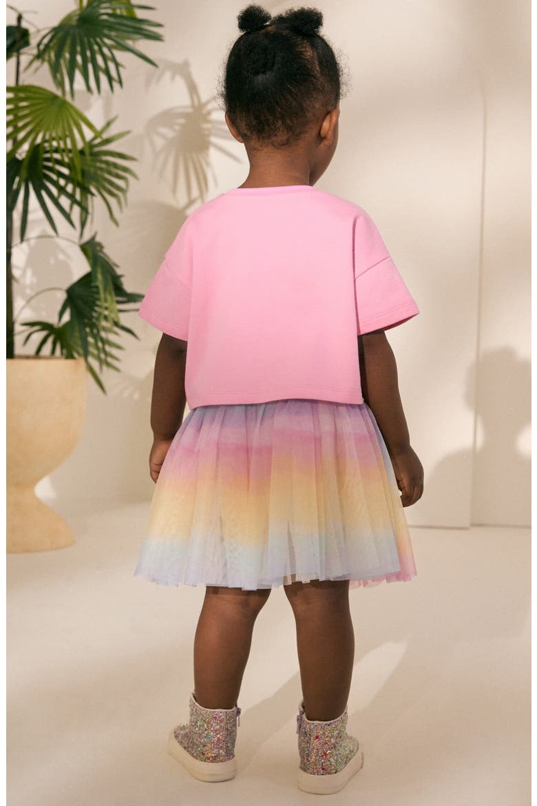 Kids' T-Shirt & Rainbow Tutu Skirt Set (Baby, Toddler & Little Kid, Alternate, color, PINK