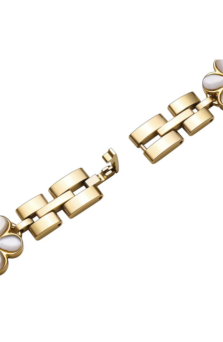 Posh Tech June Flower Stainless Steel Apple Watch<sup>®</sup> Watchband, Alternate, color, Gold