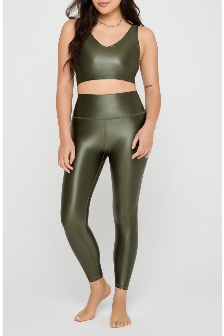Ada High Gloss Leggings, Alternate, color, SPRUCE