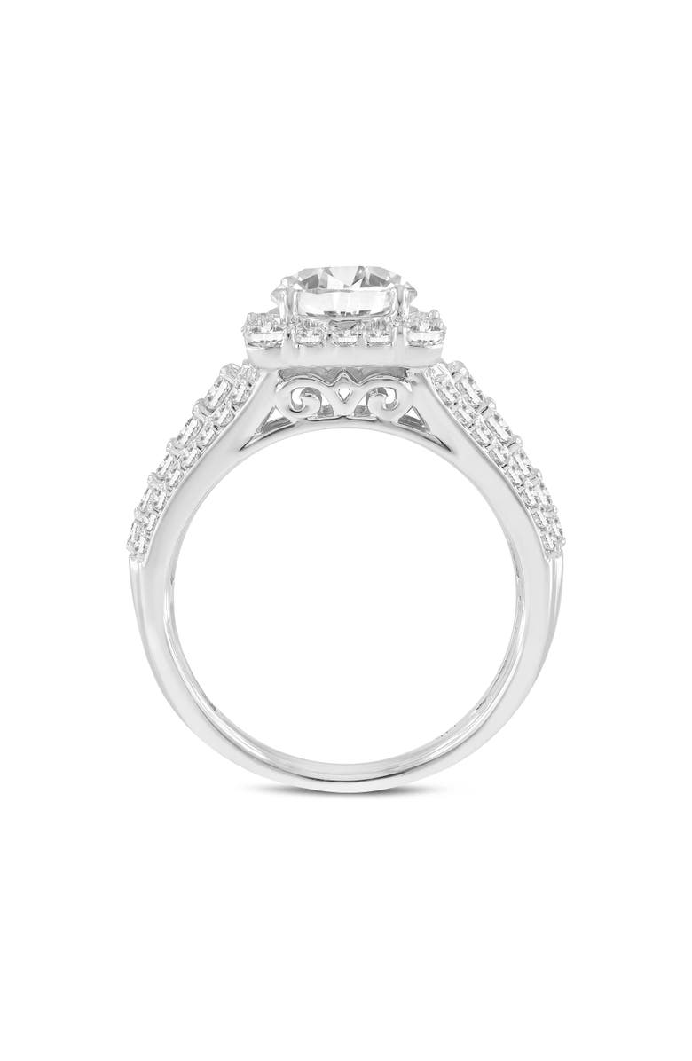 LuvMyJewelry Sienna 14K White Gold Round Cut Lab Grown Diamond Halo Engagement Ring - 2.5 Ct, Alternate, color, 14K White Gold