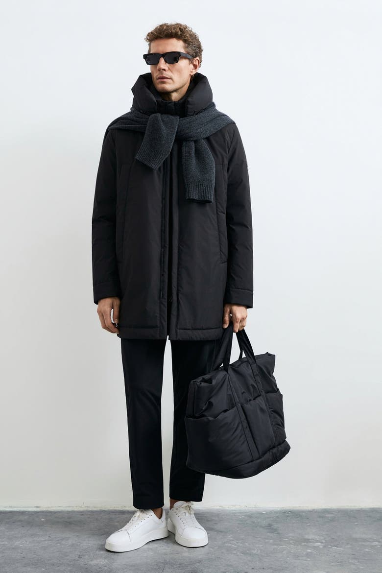 Men's Longline Goose Down Parka, Alternate, color, Black