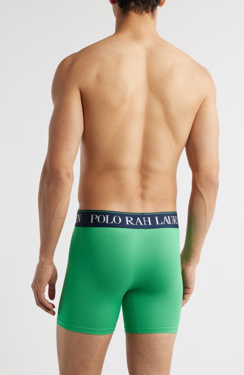 Polo Ralph Lauren Assorted 3-Pack 4D-Flex Microfiber Boxer Briefs, Alternate, color, Green/ Navy/ Blue