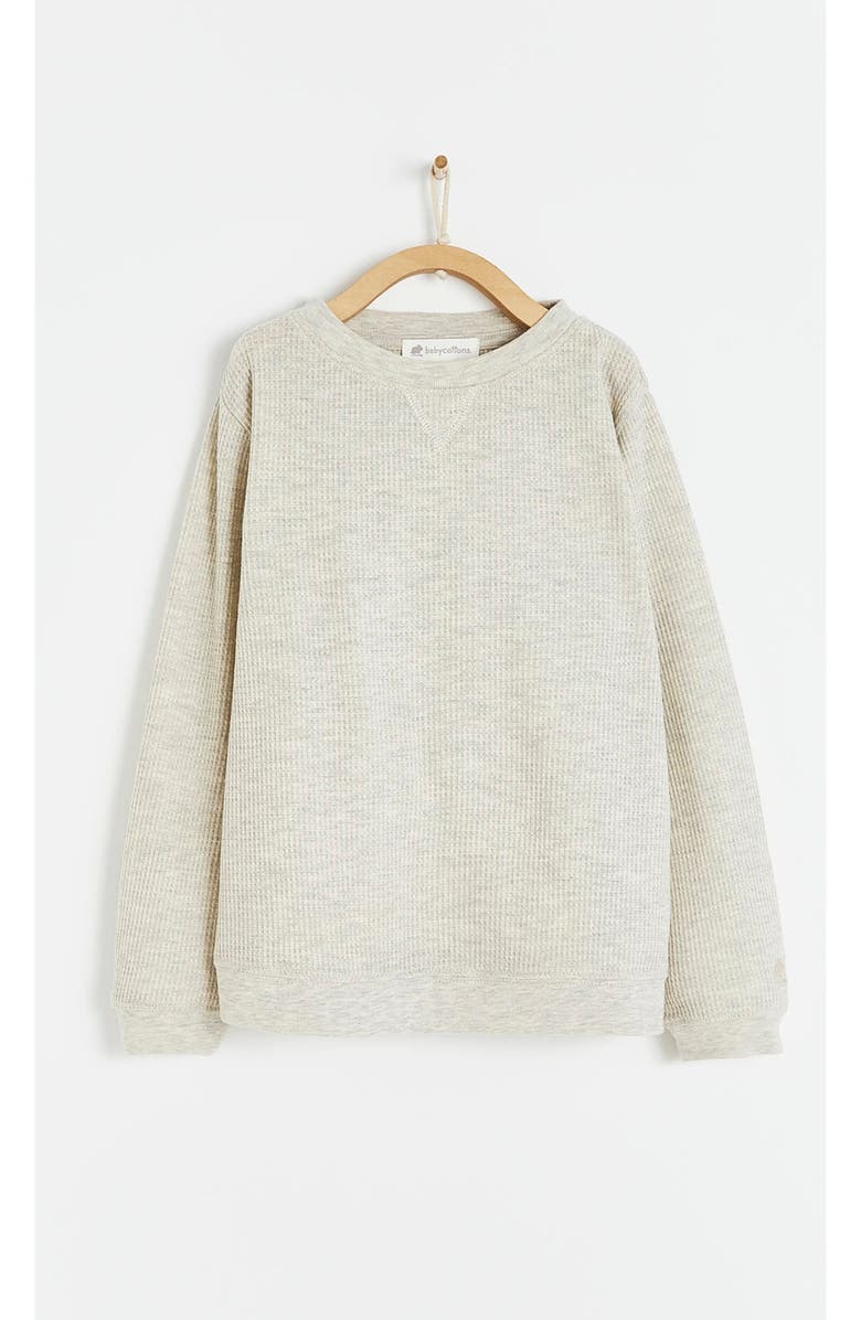Babycottons Waffle Sweatshirt for Toddler, Main, color, Grey/Melange