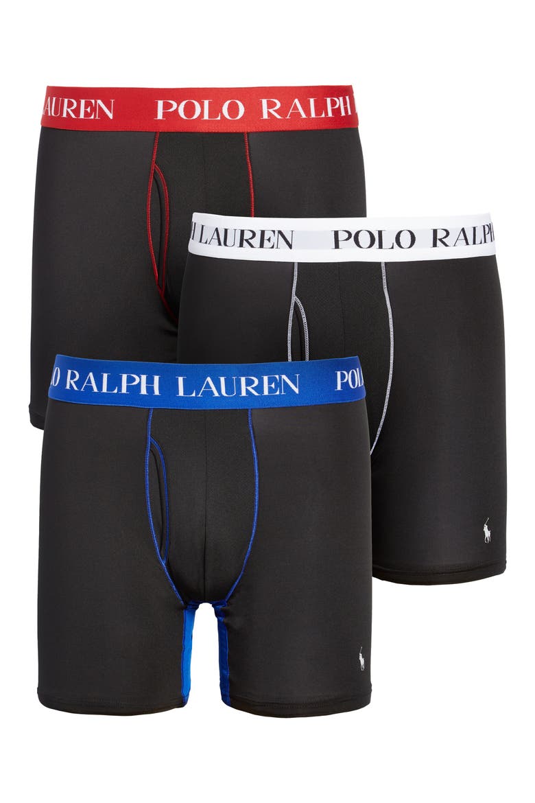4D Performance Boxer Briefs, Main, color, BLACK-WHITE/RED/BLUE