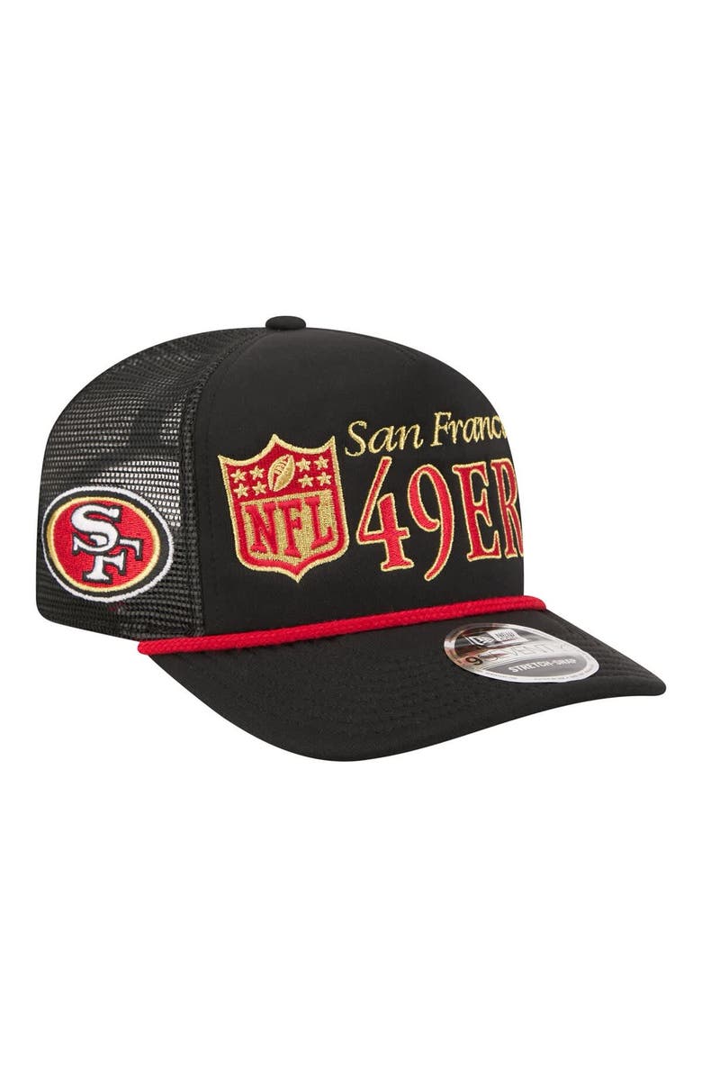 New Era Men's New Era Black San Francisco 49ers Throwback Foam 19TWENTY Adjustable Hat, Main, color, Black