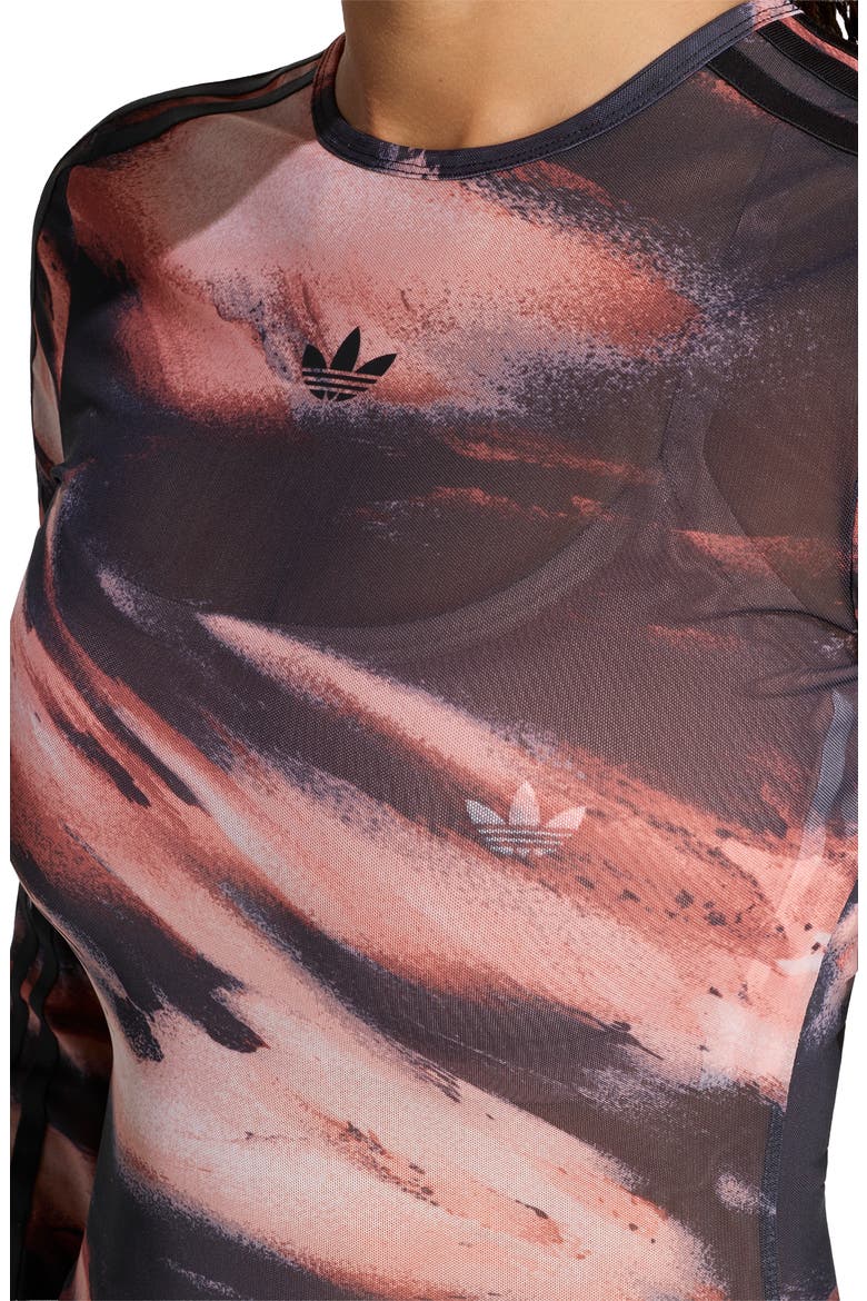 AOP Long Sleeve Mesh T-Shirt, Alternate, color, VERMILLON
