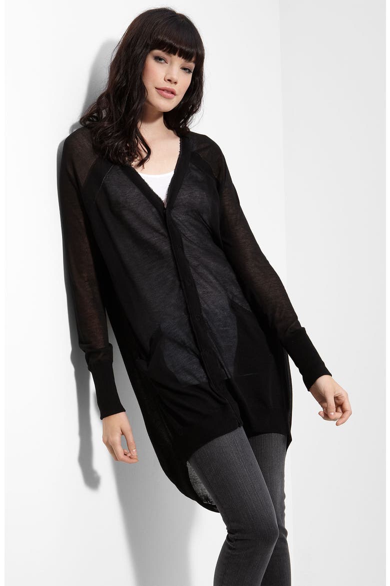 'Hampstead' Draped Open Back Cardigan, Main, color, BLACK