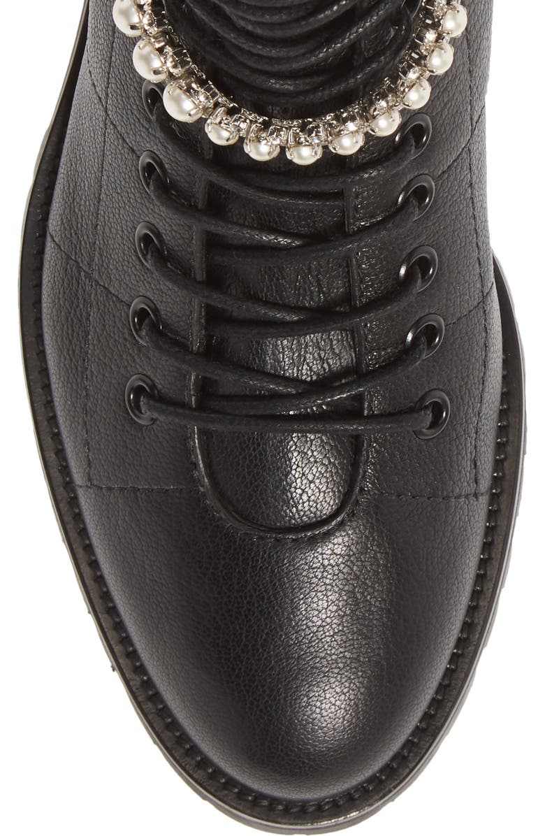Jimmy Choo Cruz Embellished Combat Boot, Alternate, color,