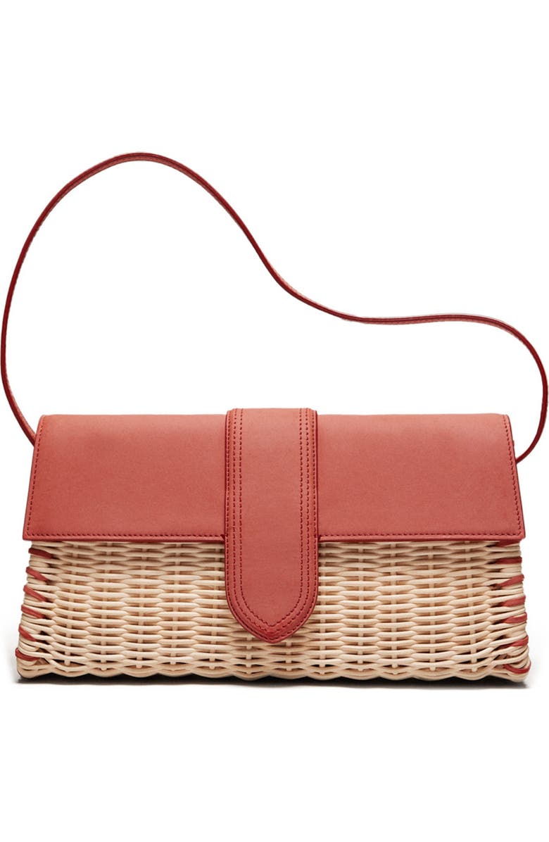 Jacquemus Long Le Bambino Woven Wicker Shoulder Bag, Main, color,