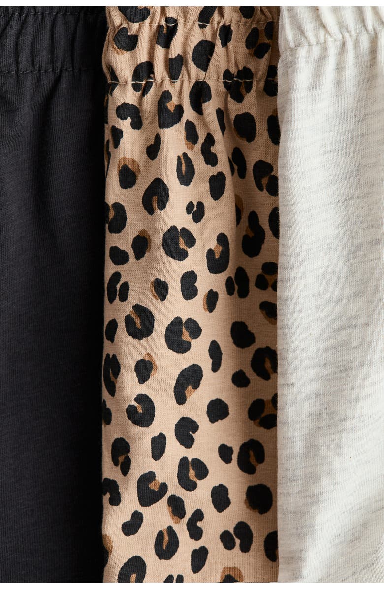 H&M 3-pack Frill-trimmed Cotton Shorts, Alternate, color, Beige/Leopard Print
