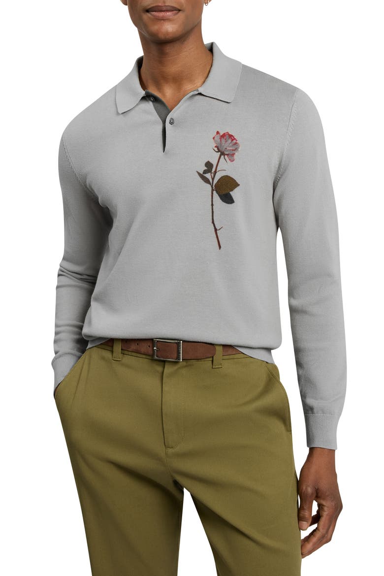 Maeliss Long Sleeve Polo, Main, color, GREY