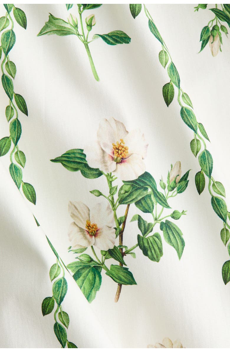 H&M Cotton dress with flared skirt, Alternate, color, Ivory/Floral