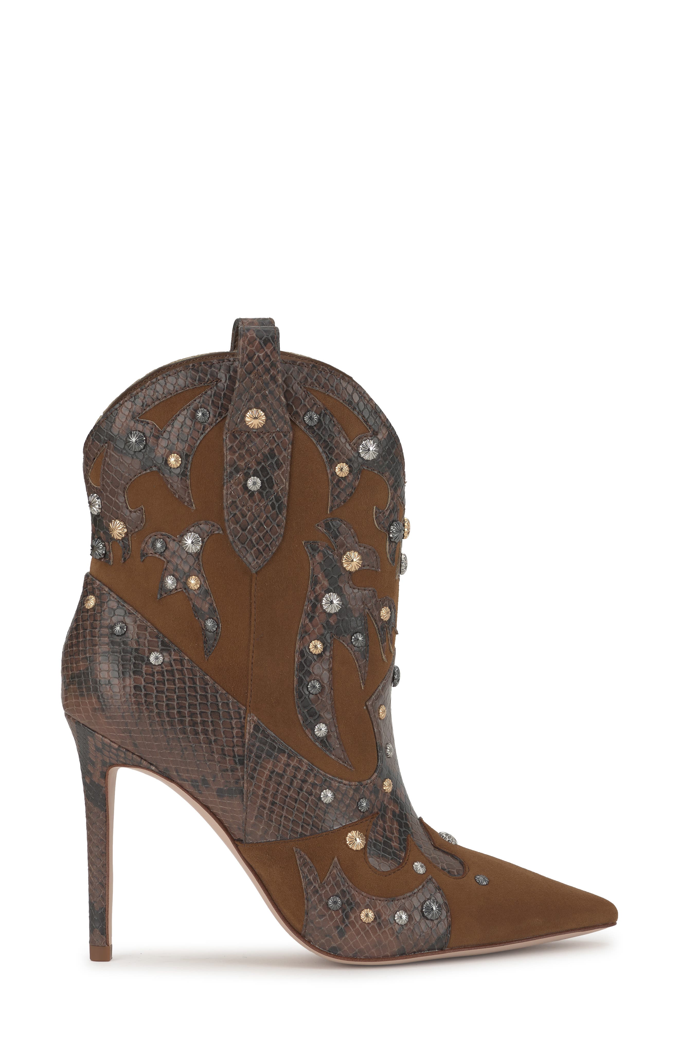 Jessica Simpson Palieve 4 Snakeskin Embossed Bootie, Alternate, color, Light Hickory