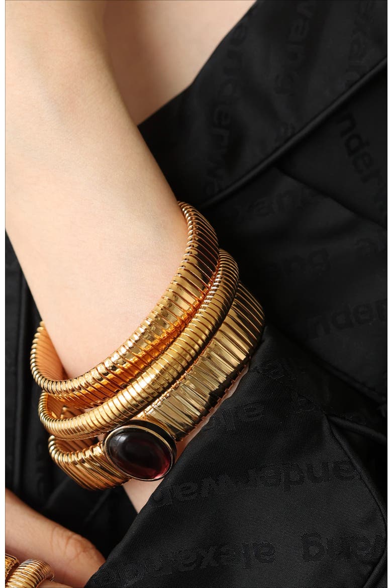 Wide Gladiatorl Minimalist Bracelet, Alternate, color, Gold