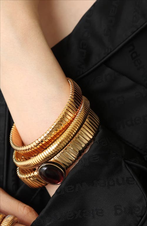 Rc Retro Chic Wide Gladiatorl Minimalist Bracelet In Gold