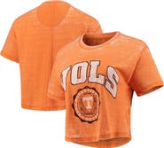 PRESSBOX Women's Pressbox Tennessee Orange Tennessee Volunteers Edith Vintage Burnout Crop T-Shirt