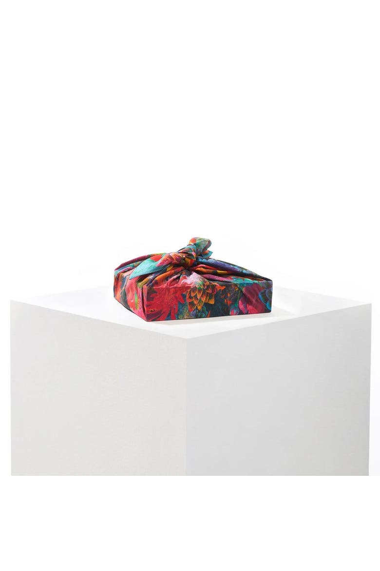 Daisy | 28" Mulberry Silk Furoshiki Gift Wrap by Adam Klassen, Alternate, color, Red