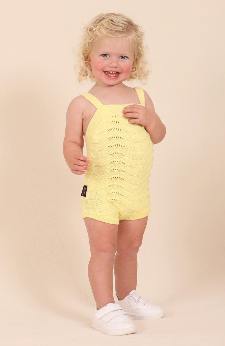 TINY TRIBE Cotton Knit Romper, Alternate, color, Yellow