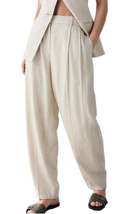 Tapered Wide Leg Pants