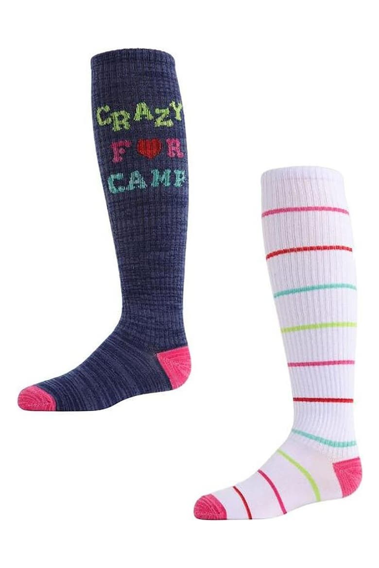 Camp Knee High Socks 2-Pack, Main, color, Blue Multi