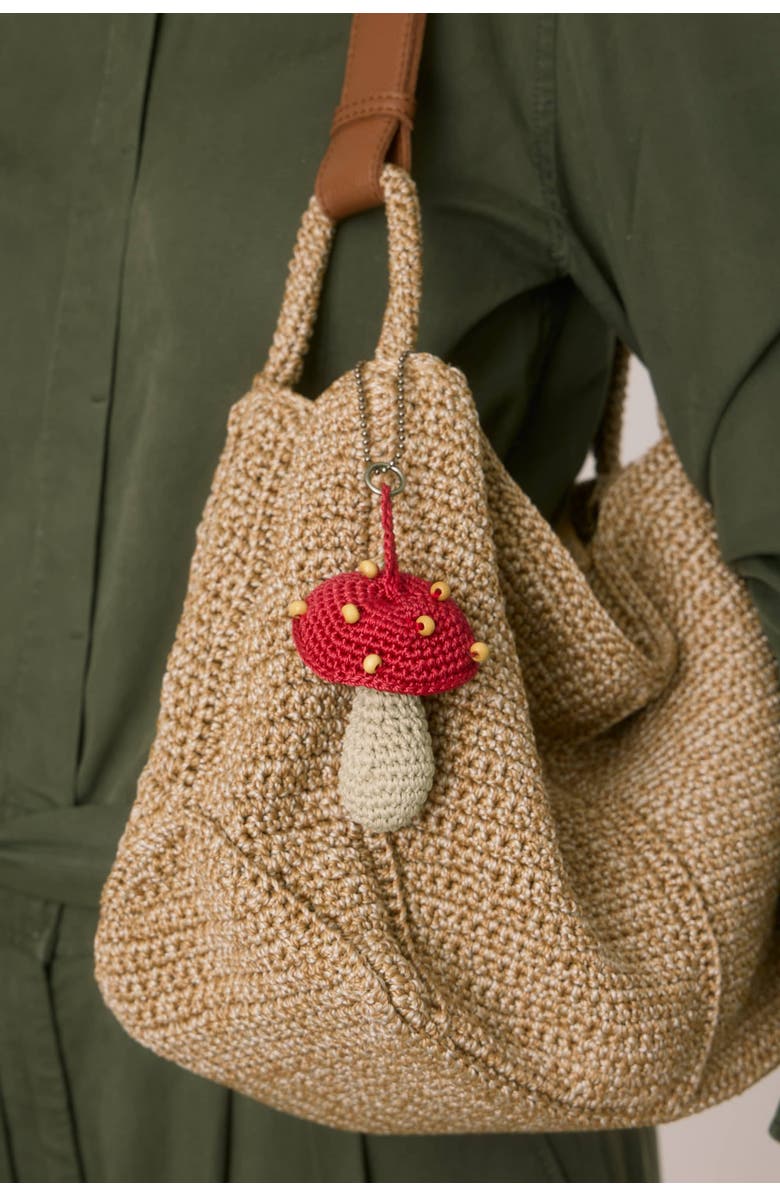 The Sak Yarnicharmz Hand Crochet Dangle - Food, Alternate, color, Mushroom