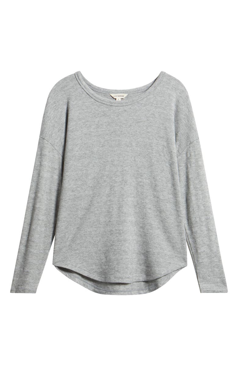 Lucky Brand Metallic Stripe Knit Shirt, Alternate, color, Grey Stripe