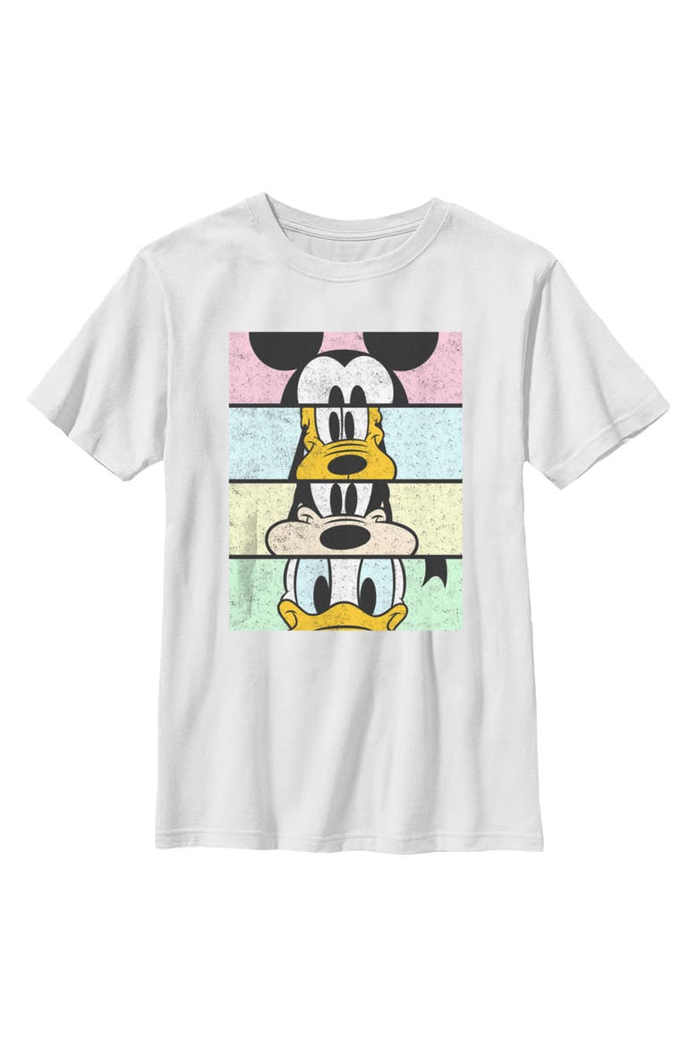 Boy's Mickey & Friends Mickey & Friends Cropped Portraits Crop Graphic Tee, Main, color, White
