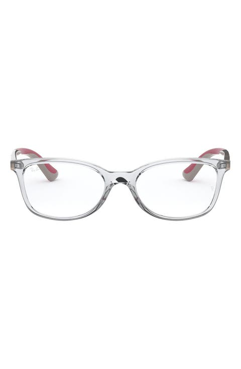 Kids' 49mm Rectangular Optical Glasses