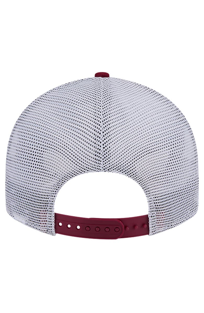 New Era Men's New Era Cardinal Arkansas Razorbacks Throwback Circle Patch 9FIFTY Trucker Snapback Hat, Alternate, color, Cardinal