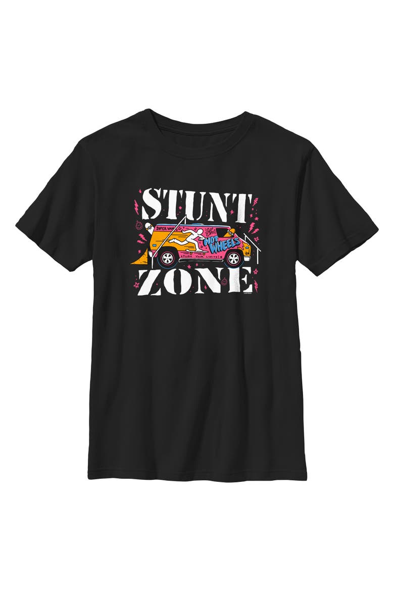 Boy's Hot Wheels Stunt Zone Artistic Van  Graphic T-Shirt, Main, color, Black