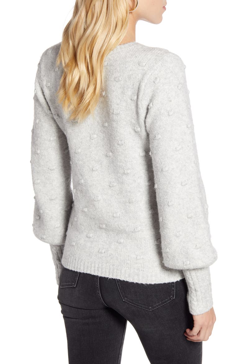 Rachell Parcell Bobble Stitch Sweater, Alternate, color, GREY LIGHT HEATHER