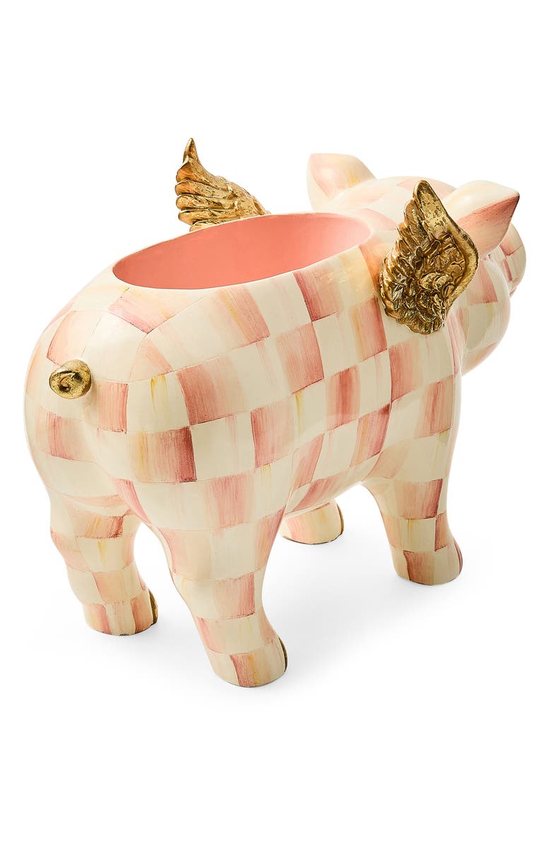 MACKENZIE CHILDS Rosy Check Flying Pig Planter, Alternate, color, Rosy