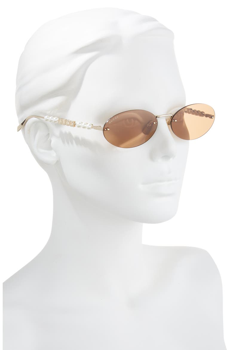 62mm Oval Sunglasses, Alternate, color, GOLD