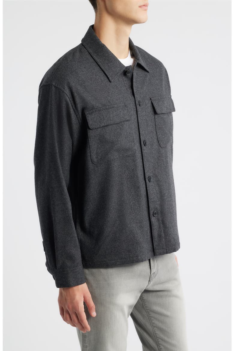 Wool Blend Overshirt, Alternate, color, GREY MELANGE