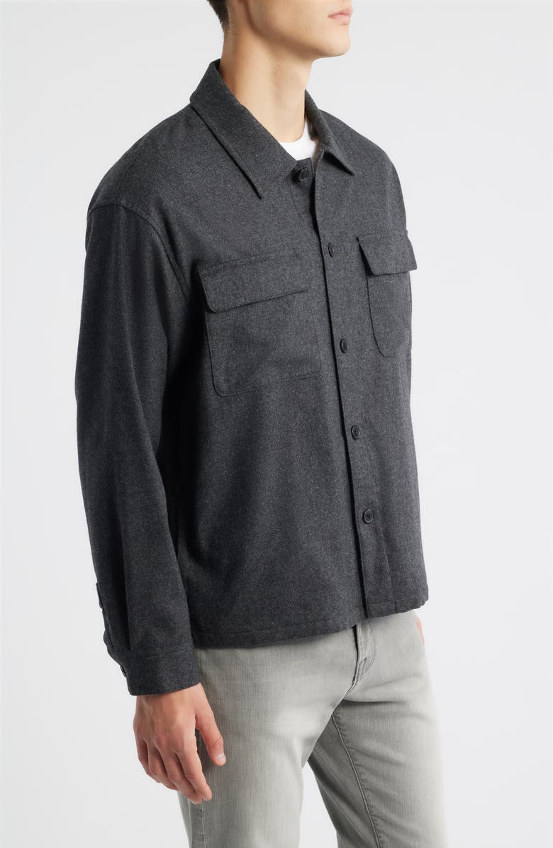 FRAME Wool Blend Overshirt, Alternate, color, Grey Melange