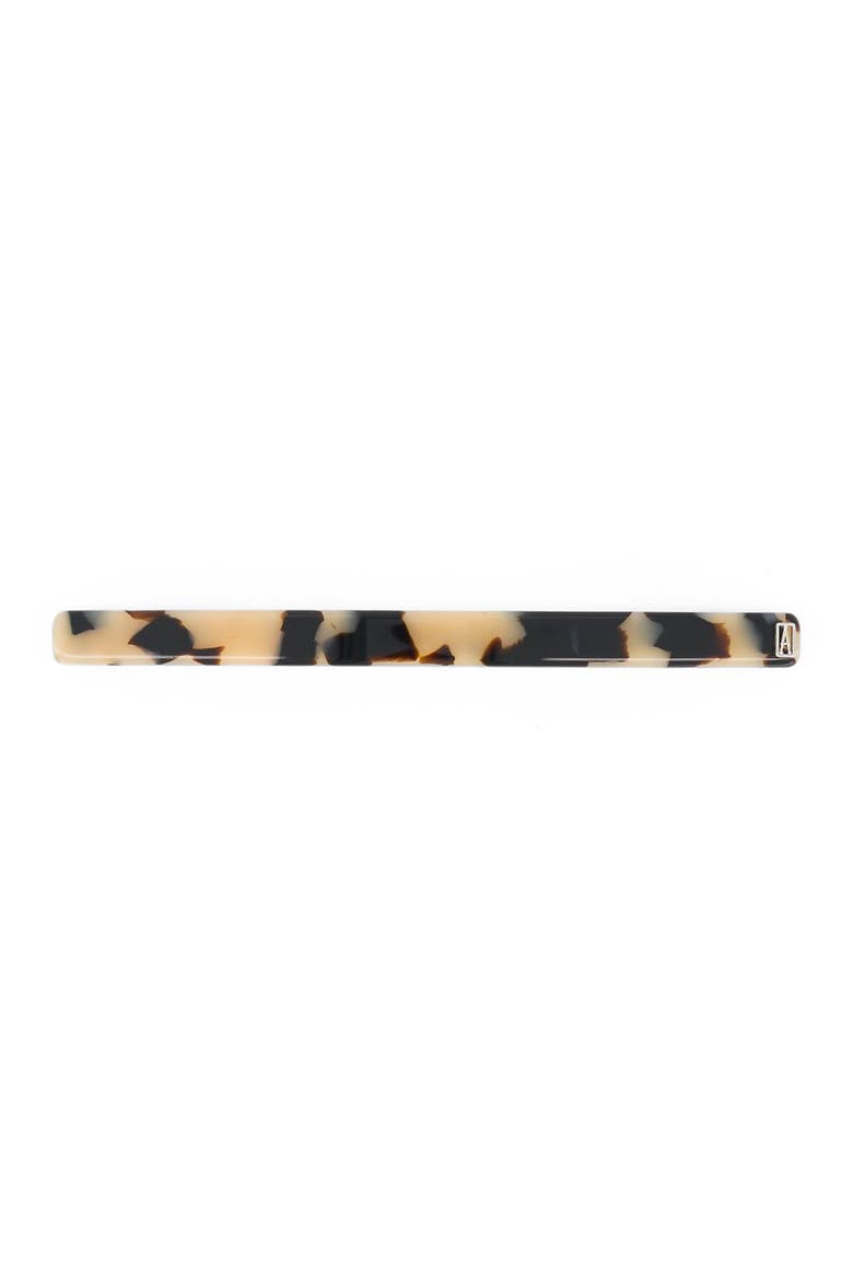 Tuileries Fin Acetate Barette, Main, color, Beige tortoiseshell