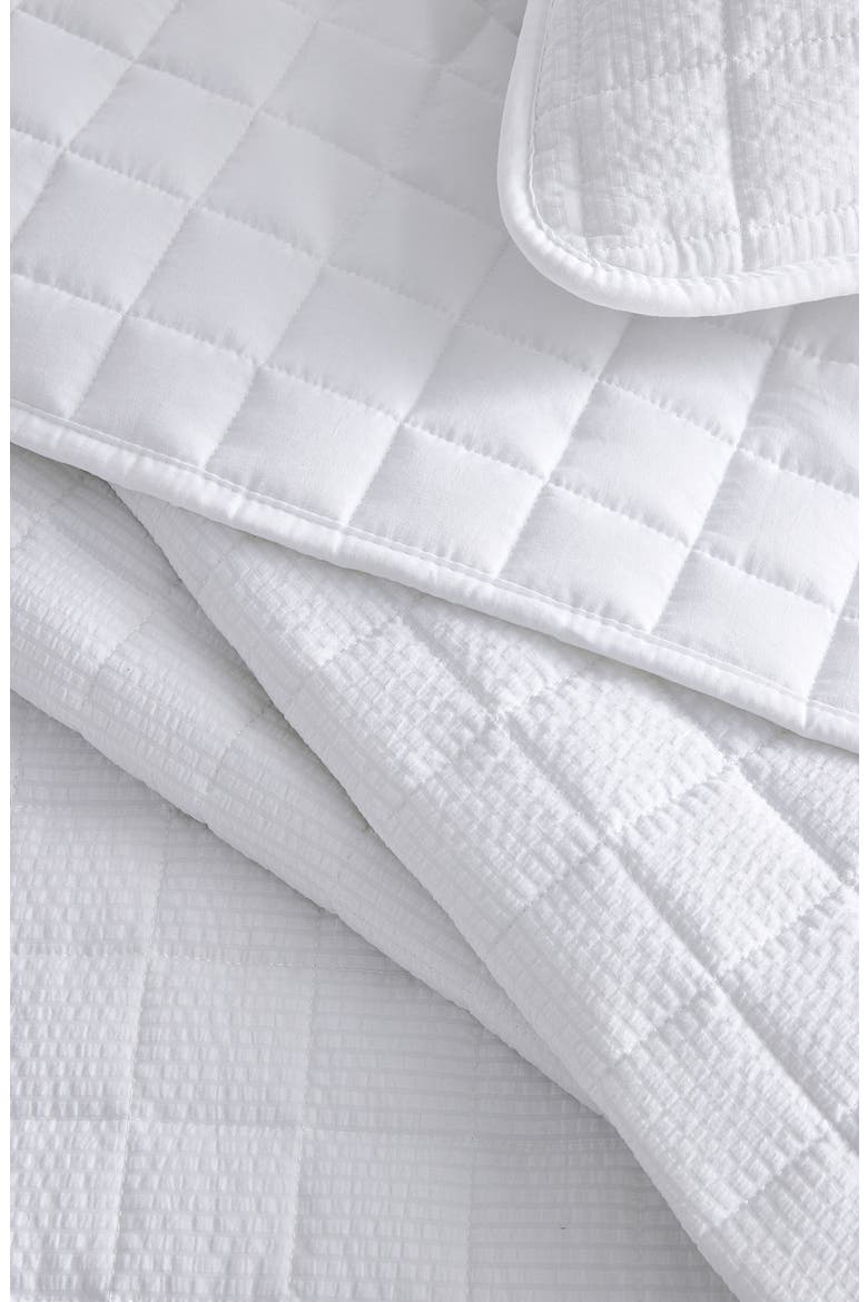 Seersucker Quilt Set, Alternate, color, WHITE