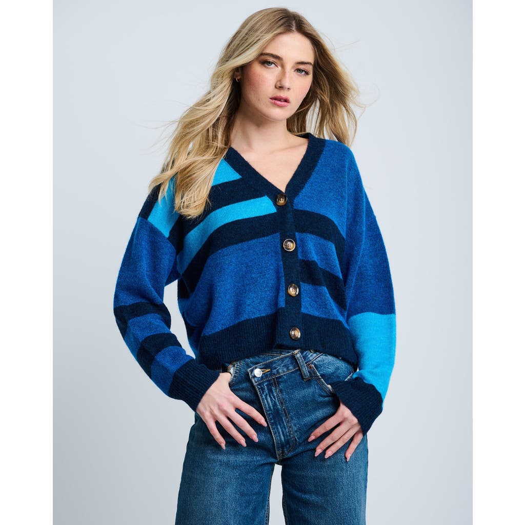 Lisa Todd The Graduate Striped Cardigan In Blue