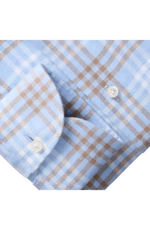 Emanuel Berg Ultra Soft Luxury Plaid Brushed Cotton Twill Dress Shirt