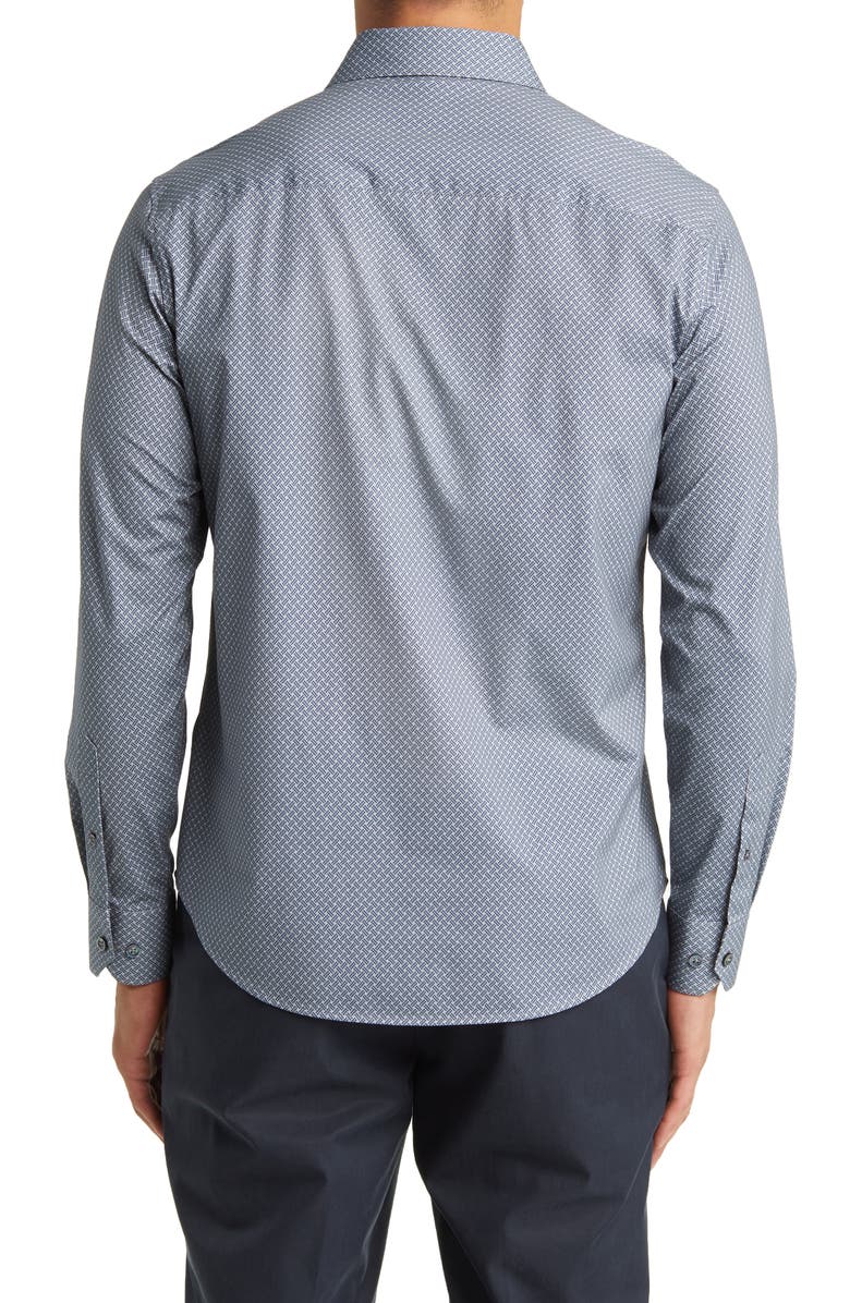 Bugatchi James OoohCotton<sup>®</sup> Geometric Print Stretch Cotton Button-Up Shirt, Alternate, color, Khaki