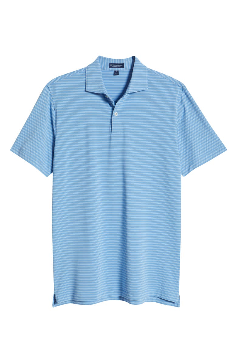 Peter Millar Crown Crafted Mezzo Stripe Performance Polo, Alternate, color, Fountain Blue