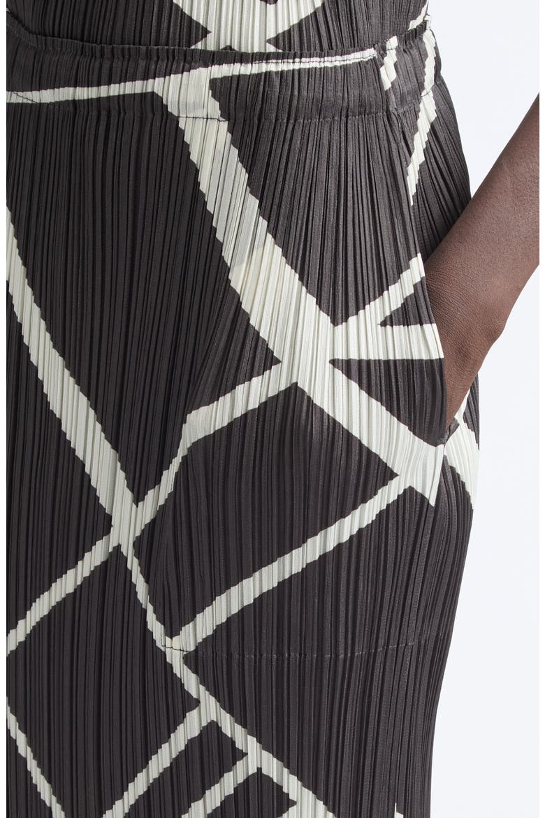 Fold Line Pleated Midi Skirt, Alternate, color, CHARCOAL