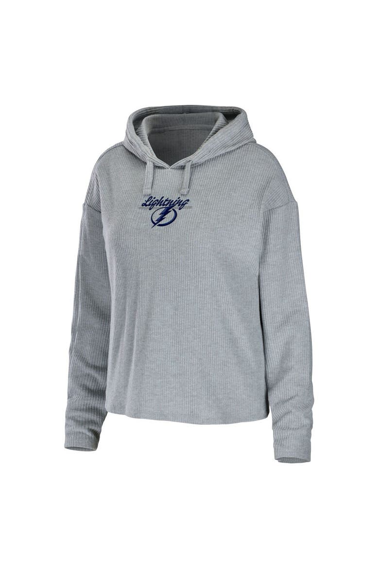 Women's WEAR by Erin Andrews Heather Gray Tampa Bay Lightning Logo Pullover Hoodie & Pants Sleep Set, Alternate, color, Heather Gray
