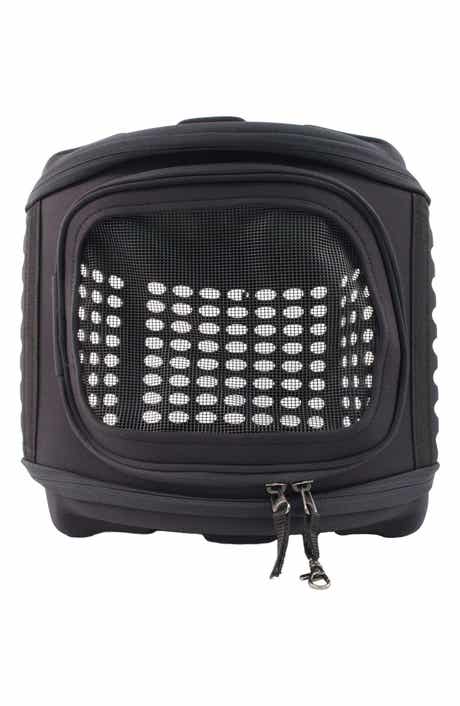 PET LIFE Circular Shelled Perforate Lightweight Collapsible Military Grade Transporter Pet Carrier