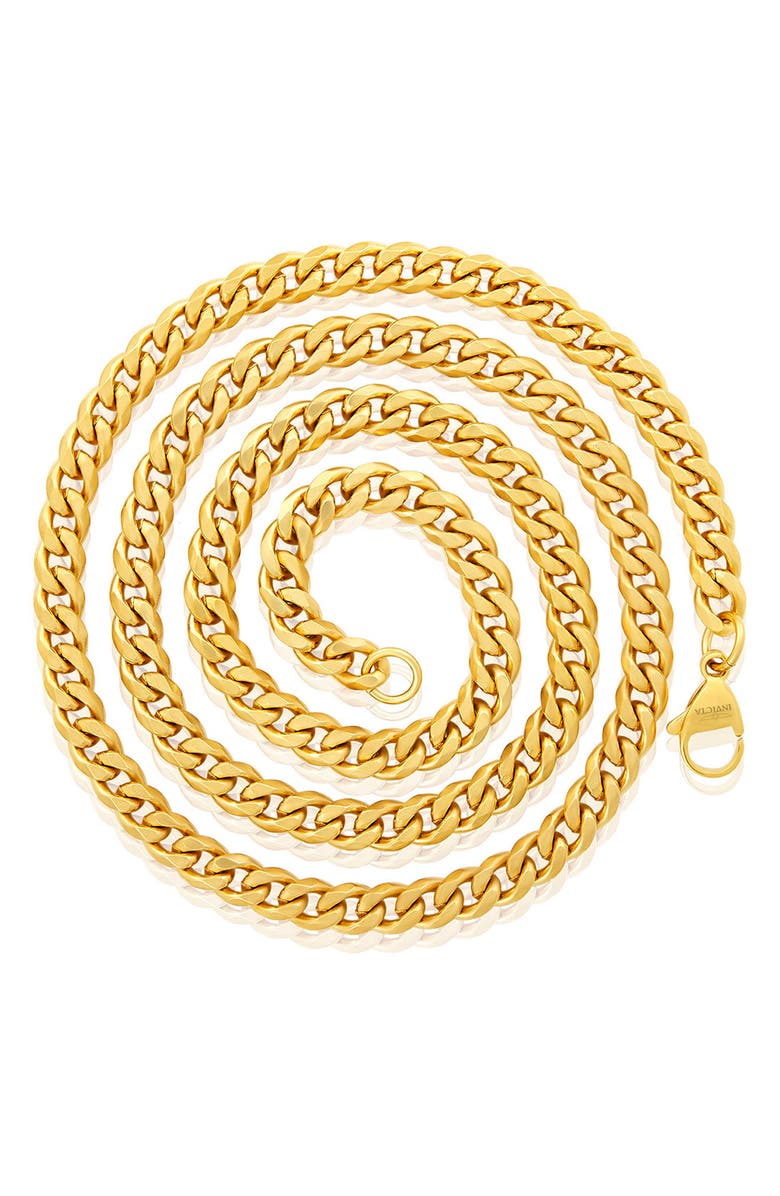 INVICTA Mens' 6mm Curb Link Chain Necklace, Alternate, color, Gold